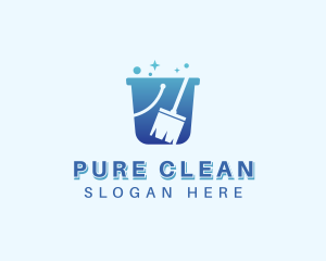 Cleaning Broom Bucket logo design