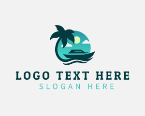 Palm Tree - Cruise Ship Travel Getaway logo design