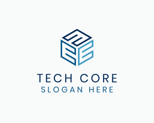 Cube Hexagon Tech Letter C logo design