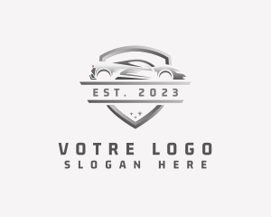 Vehicle - Sports Car Racing Shield logo design