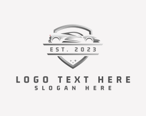 Speed - Sports Car Racing Shield logo design