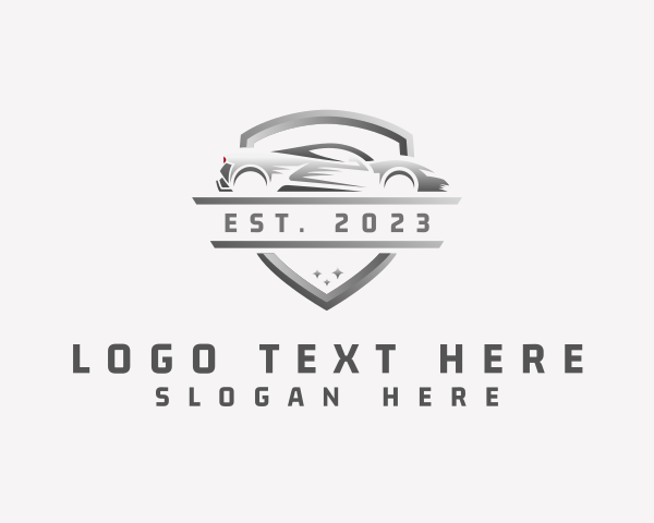 Transportation - Sports Car Racing Shield logo design