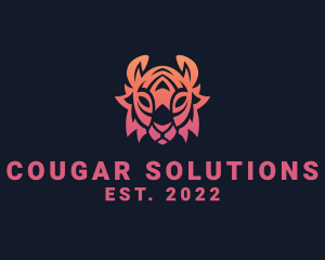 Gradient Tribal Tiger logo design