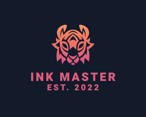 Tattooist - Gradient Tribal Tiger logo design