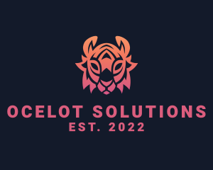 Ocelot - Gradient Tribal Tiger logo design