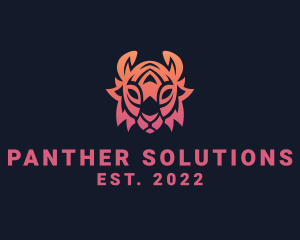 Gradient Tribal Tiger logo design