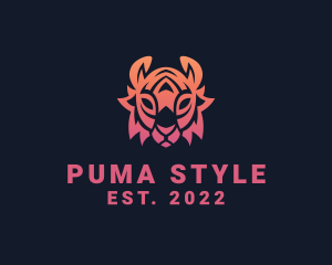 Puma - Gradient Tribal Tiger logo design