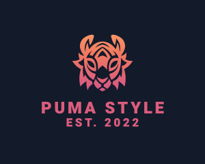 Gradient Tribal Tiger logo design