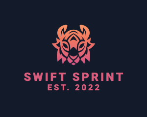 Gradient Tribal Tiger logo design