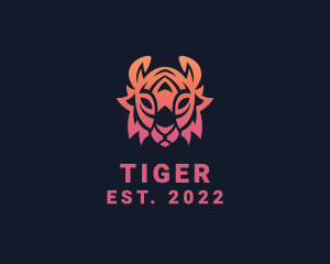 Gradient Tribal Tiger logo design