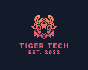 Tiger - Gradient Tribal Tiger logo design