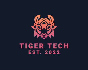 Gradient Tribal Tiger logo design