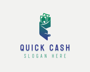 Cash Wallet Bills logo design