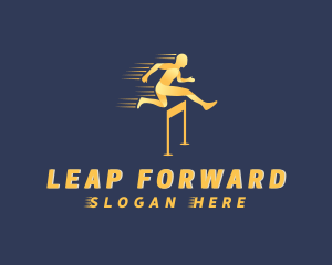 Leap - Hurdle Sports Athlete logo design