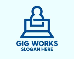 Online Work Laptop logo design