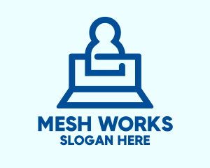 Online Work Laptop logo design