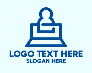 Online - Online Work Laptop logo design
