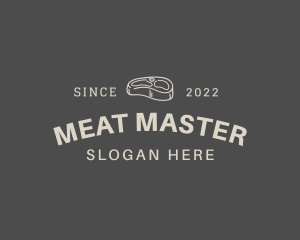 Steak Meat Wordmark logo design