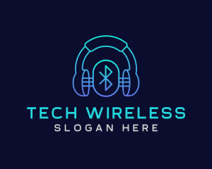 Wireless - Bluetooth Music Headphones logo design
