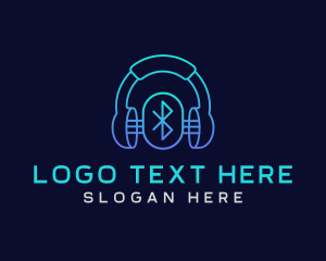 Recording - Bluetooth Music Headphones logo design