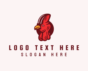 Character - Rooster Turkey Head logo design