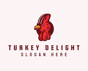 Turkey - Rooster Turkey Head logo design