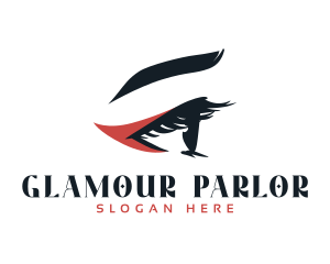 Parlor - Red Eyeliner Eyelashes logo design