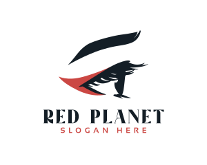 Red Eyeliner Eyelashes logo design