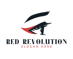 Red Eyeliner Eyelashes logo design