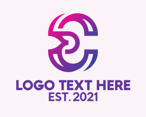 Tech - Modern Gradient Number 3 logo design
