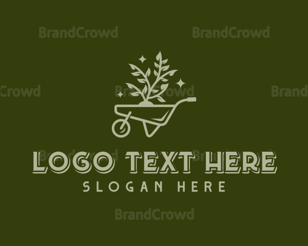 Planting Wheelbarrow Landscaper Logo