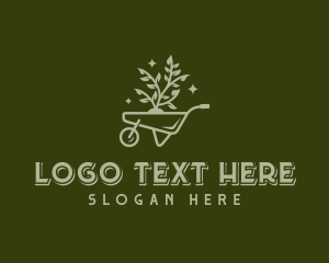 Planting Wheelbarrow Landscaper Logo