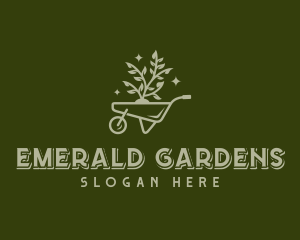 Planting Wheelbarrow Landscaper logo design