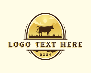Barn - Cow Ranch Farm logo design