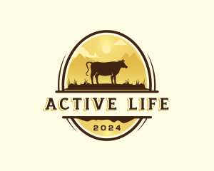 Meat - Cow Ranch Farm logo design