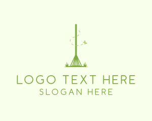 Wheel Barrow - Landscaping Garden Rake logo design