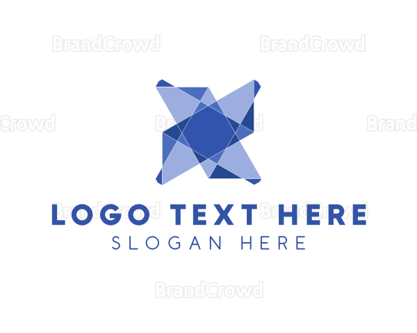 Abstract Crystal Star Letter X Logo
