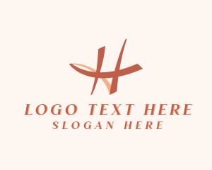 Spa - Beauty Feminine Swoosh Letter H logo design