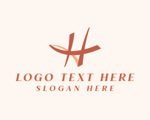 Stylish - Beauty Feminine Swoosh Letter H logo design