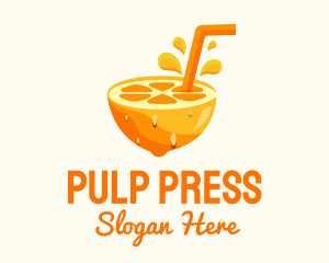 Pulp - Orange Fruit Juice logo design