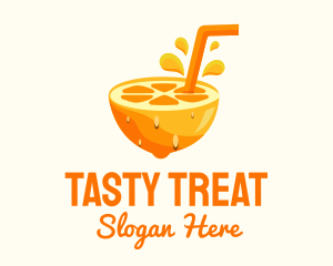 Flavor - Orange Fruit Juice logo design