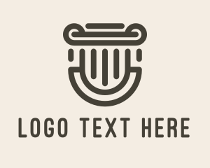 Temple - Ionic Pillar Architecture logo design