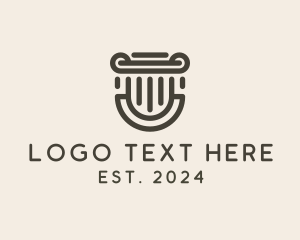 Temple - Ionic Pillar Architecture logo design