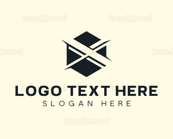 Hexagon Brand Geometric Letter X Logo