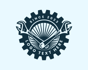 Clenched - Wrench Cog Mechanic logo design