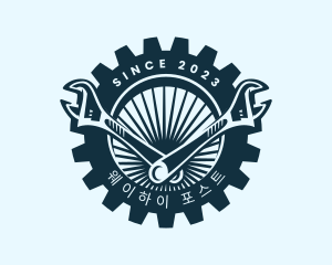 Wrench Cog Mechanic logo design