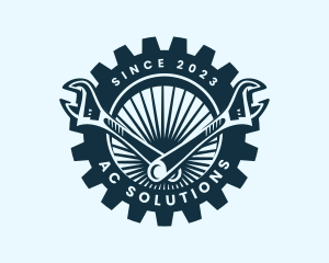 Wrench Cog Mechanic logo design