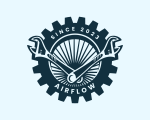 Wrench Cog Mechanic logo design