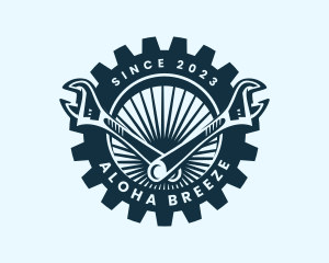 Wrench Cog Mechanic logo design