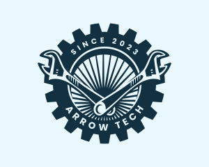 Wrench Cog Mechanic logo design